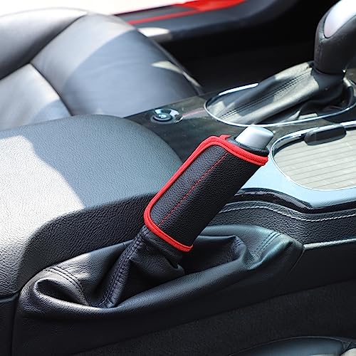 Handbrake Protective Cover Compatible with Chevy Corvette C6 2005-2013,Soft No-Slip Handbrake Cover Sleeve Leather Material Interior Accessories Protective Cover Decoration