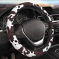 Brown Cow Print Neoprene Steering Wheel Cover for Men Women Anti-Slip Elastic Steering Wheel Protective Cover 15in Universal Car Accessories Fit Cars, SUVs, Auto - color: Brown Cow Print
