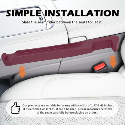 2PCS Car Seat Gap Filler Organizer,3 in 1 Car Seat Side Gap Filler with Hook for Avoiding Dropped Items,Universal No Drop Seats Guard for Filling Gaps 1.37-1.49 Inch Wide (Red) - color: PermiumRed