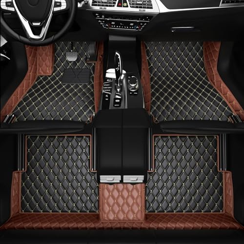 All-Weather car Floor MATS-Suitable for 99% of car Models,Leather car mat, offering Personalized Embroidery and Multiple Color Options,Provide Protection for car Rug (Lightbrown1) - color: Lightbrown1