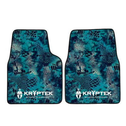 Coverking Universal Car Floor Mats Set of 2 (Front Driver and Passenger) Kryptek Pontus Camo - All-Weather Protection for Mud, Dirt, Rain, Spills, Non-Slip Backing, Fits Cars Trucks SUVs Jeeps - style: Kryptek Pontus