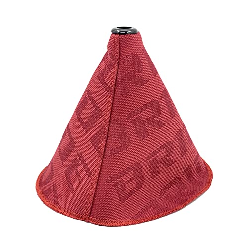 Universal Manual Red Canvas Shift Lever Knob Boot Dust Cover JDM Style Gear Shift Knob Collar Hyper Fabric