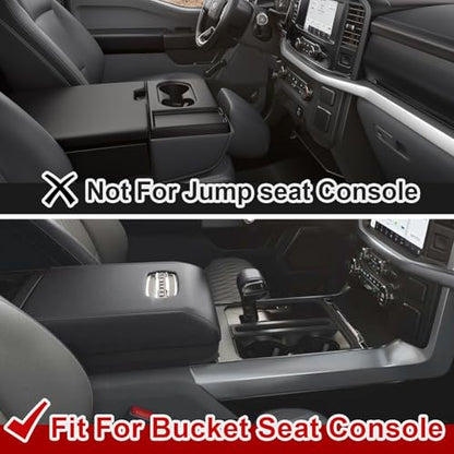 VaultsOnWheels Center Console Organizer Compatible with 2015-2025 2026 Ford F150 F-150 Accessories Armrest Middle Console Divider Storage Box Divider Insert Organizer(Bucket Seats ONLY)