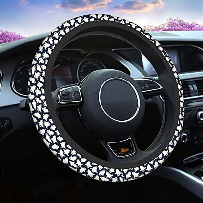 Swono Steering Wheel Covers Cute Ghosts, Halloweeen Funny Dancing Ghosts Non Slip Neoprene Car Wrap Cover Comfort Grip Stretch-On Automotive Steering Wheel Protector 15 Inch - color: Cute Ghosts