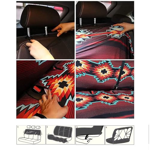 Forchrinse Blue Sea Turtle Car Seat Covers - 15Pc Auto Interior Set with Steering Wheel, Armrest, Seatbelt Pads, Car Garbage Can, Coaster, Handbrake Gearshift Covers - Fit for SUVs & Trucks - color: Blue Sea Turtle