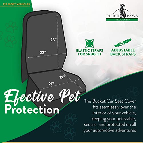 Premium Bucket Car Seat Protector | Diamond Stitching | Washable & Waterproof Front Seat Dog Cover Car, Truck, & SUV | Nonslip, Tear Resistant Pet Passenger Seat Cover | Black - color: Black