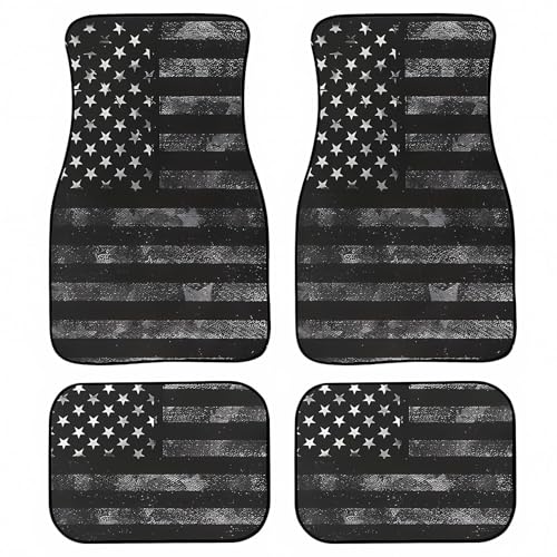 Universal Fit Car Floor Mats Set of 4Pcs, American Flag Design All-Weather Front Rear Car Carpet Mats, Non-Slip Car Floor Mat Car Accessories for Automotive Trucks SUV Sedans Vans - color: American Flag Design