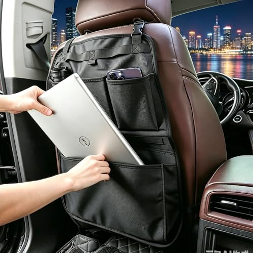 Car Seat Back Organizer, Car Back Seat Storage with Multiple Pockets, Car Seat Hanging Pocket,Front Seat Organizer Headrest Bag Compatible with Car SUVs Pickup and Truck