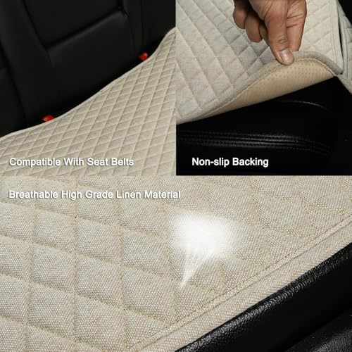 West Llama Linen Car Seat Covers,Bottom Seat Covers for Cars Include 1 Rear Bench Cover Universal Fits 90% Vehicles,SUVs,Cars,Sedans,Beige - color: C-Beige, size: 1 Rear Bench Seat Cover