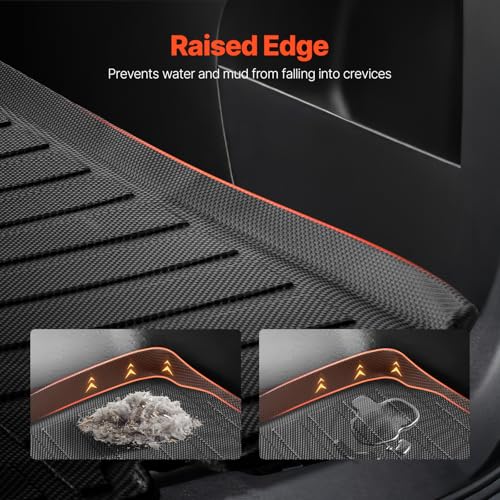 VEVOR Cargo Mat Compatible with Ford Edge 2015-2024 & Ford Edge ST 2020-2024, Precise Fit Trunk Mat for SUVs, TPE Trunk Protector Replacement, Black (1PCS) - style: Ford Edge 2015-2024/Ford Edge ST 2020-2024