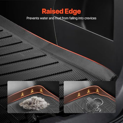 VEVOR Cargo Mat Compatible with Ford Edge 2015-2024 & Ford Edge ST 2020-2024, Precise Fit Trunk Mat for SUVs, TPE Trunk Protector Replacement, Black (1PCS) - style: Ford Edge 2015-2024/Ford Edge ST 2020-2024