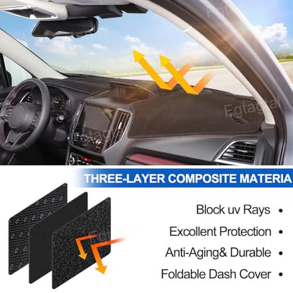 Dashboard Cover Mat Sun Pad Compatible with Subaru Forester/XV/Crosstrek 2019-2024, Center Console Dash Mat Pad Sun Shade Non-Slip Cover,Keeps Your Vehicle Cool