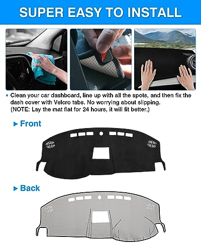 Autorder Dashboard Cover Mat for 2008 2009 2010 Dodge Charger Accessories Dash Cover Flannel Dash Mat Sunshade Glare UV Rays Protector - size: 2008-2010 Dodge Charger