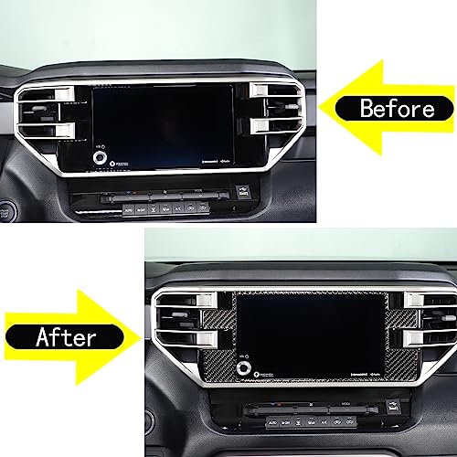 Car Central Control Navigation Screen Frame Decorative Sticker Compatible with Toyota Tundra/Sequoia 2022-2024 Real Carbon Fiber Center Navigation Screen Panel Protect Cover Trim Sticker Accessories - size: Central Navigation Screen Frame Sticker