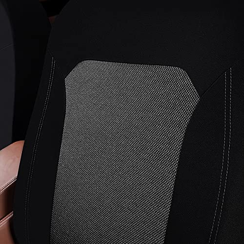 Flying Banner Car Seat Covers Full Set Universal fit Most Car,Truck,SUV and Van Comfortable Airbag Compatible Jacquard & Polyester (Black Gray, Full Set - Low Back) - color: Black Gray