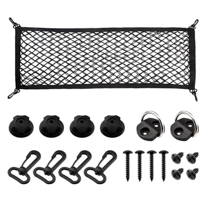 Cargo Net for SUV Trunk Net Organizer 35.4 x 11.8 inches, Elastic Heavy Duty Storage Mesh Net with Hooks Double-Layer Car Rear Cargo Net for Sedan, Vehicle