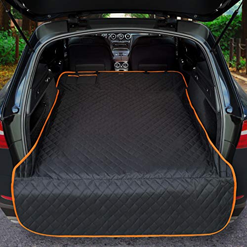 Cargo Liner for Dogs Waterproof Pet Cargo Covers for SUV with Bumper Flap Protection Heavy Duty Nonslip Dog Trunk Cargo Protector Washable Dog Seat Cover for Universal and Large Size SUVs
