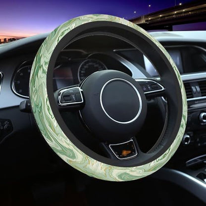 Marble Texture Elastic Steering Wheel Cover Abstract Background Golden Steering Wheel Cover Anti Slip Protective Case Universal Stretch Steering Protector - color: Multi1117