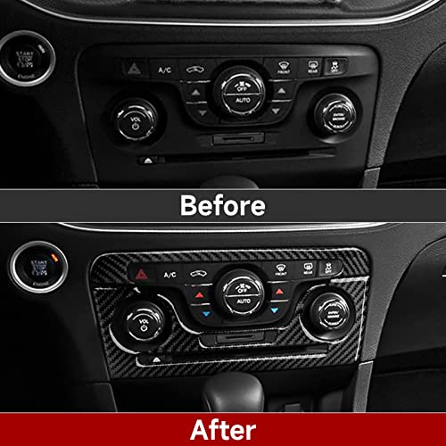 Car Air Conditioner Volume Switch Panel Decals for 2011 2012 2013 2014 Dodge Charger Accessories Carbon Fiber Interior Stickers - color: Air Conditioner Panel