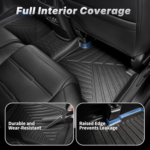 OEDRO Floor Mats Set Fit for 2017-2022 Honda CR-V (NOT for Hybrid), TPE All-Weather Custom Fit for Front, Rear & Cargo Mat in Upper(Highest) Position, Honda CRV Mats Accessories, Black - style: 2017-2022 | 1st & 2nd Row & Cargo Liners |