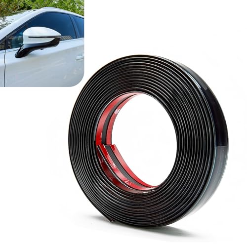 Car Molding Trim, 49Ft Glossy Black Car Side Moldings, Scratch-Proof Exterior and Interior Molding Trim, 0.24" Wide Self-Adhesive Window Trim Molding, Decorative Strip for All Vehicles (Black) - color: Black
