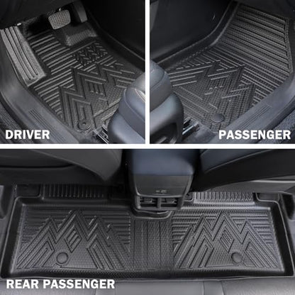 KUST Floor Mats for 2025-2026 Chevy Equinox/GMC Terrain Accessories (Gas Only), All Weather Car Mats with Backrest Mat & Cargo Trunk Liner & Door Sill Protector, TPE Rubber, Raised Edge, Full Set