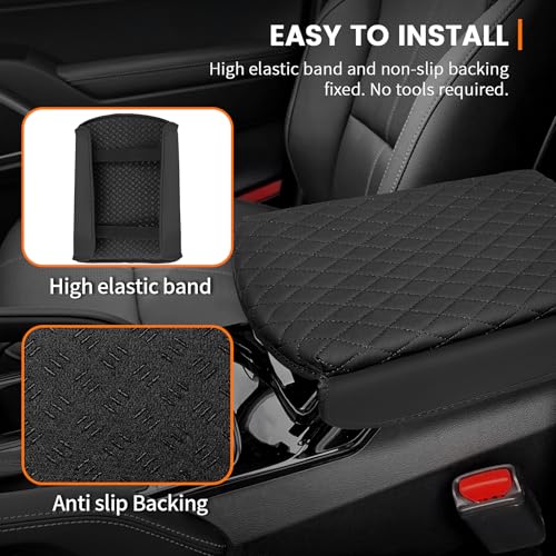 Custom for Center Console Cover Kia Telluride 2020-2026 Accessories, Armrest Cover PU Leather Seat Box Cover Protector - size: Kia Telluride 2020-2026