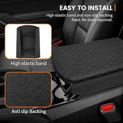 Custom for Center Console Cover Kia Telluride 2020-2026 Accessories, Armrest Cover PU Leather Seat Box Cover Protector - size: Kia Telluride 2020-2026