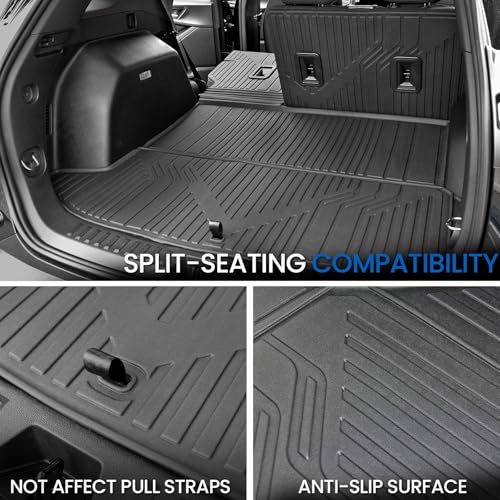 Cargo Mat with Backrest Mat for 2025-2026 Chevy Equinox(Only Gas)/GMC Terrain, All Weather TPE Trunk Cargo Mat Car Accessories for Chevrolet Equinox