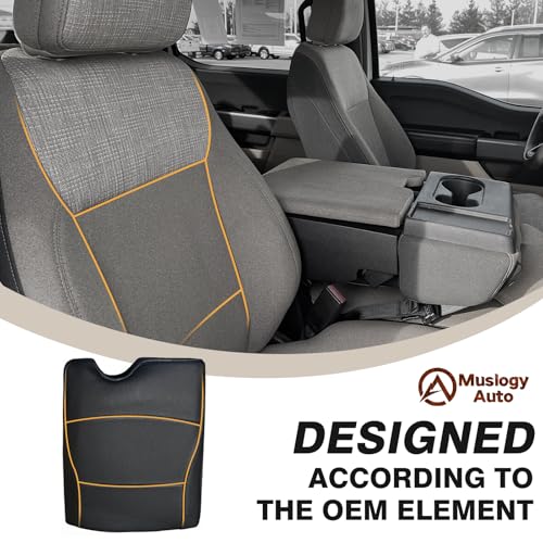 Center Console Armrest Cover Fit for Ford F-150 F150 2015-2026 & F250 F350 F450 2017-2026 Accessories, Comfort Armrest Pad Console Lid Cushion Vegan Leather 1-Inch Extra Thick(Jump Seat ONLY) - size: 2) 15-25 |F150| Jump Seat, +Thick
