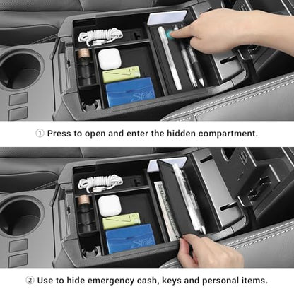 Hellet 4PCS Center Console Organizer Compatible with Toyota 2014-2020 2021 2022 2023 2024 4Runner Interior Accessories Hidden Storage Drawer Box - size: for Toyota 2014-2024 4runner (4PCS)