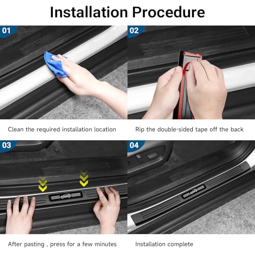 4PCS Door Sill Protector for Chevy Equinox 2025 2026 Accessories Matte Black ABS Material Front and Rear Door Car Pedal Kick Protection