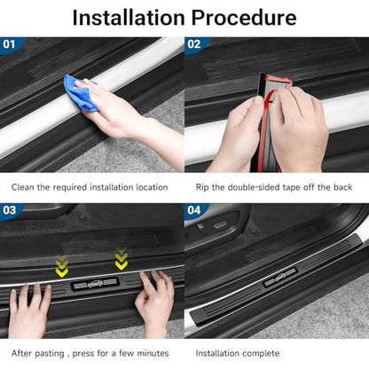 4PCS Door Sill Protector for Chevy Equinox 2025 2026 Accessories Matte Black ABS Material Front and Rear Door Car Pedal Kick Protection