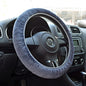 Tianmei Soft Faux Wool Winter Car Stretch-On Steering Wheel Cover (Diameter 13.7in-15.7in,Plush Gray) - color: Plush Gray - Diameter 13.7in-15.7in