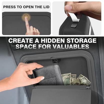Center Console Organizers Compatible with 2024 2025 2026 GMC Acadia & Chevy Traverse Accessories Interior Storage Insert Tray Secret Compartment(Lower Center Console Organizer+Hidden Box)
