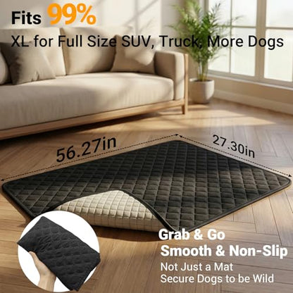PetDance Multi-Purpose Slim Dog Mat for Truck Back Seat, Sofa, Floor, Outdoor, Park Bench, Camping, Non-Slip & Waterproof Dog Blanket, Dog Bed Mat Pad for Full Size Trucks/SUV - XL(56"x27") - size: XL (56"x27")