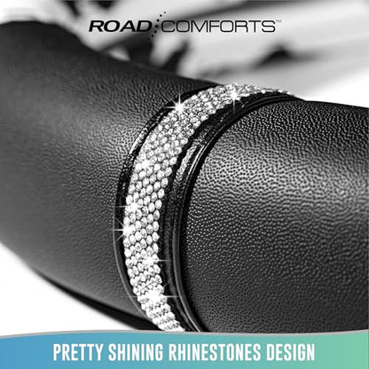 Road Comforts Cow Pattern Steering Wheel Cover - Made with PVC Leather - Anti-Slip, Universal Fit 14 1/2 inches to 15 inches