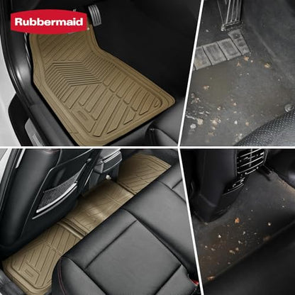Rubbermaid Car Mats Full Set – All Weather Car Floor Mats Universal Trim-to-Fits Design,Heavy Duty Car Mats for Cars, SUVs, Trucks,and Vans - Black - color: Beige