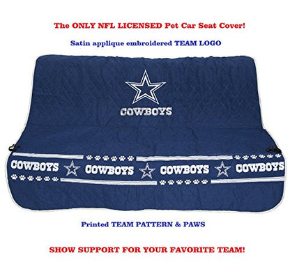 Pets First NFL CAR SEAT COVER - DALLAS COWBOYS Waterproof, Non-slip BEST Football LICENSED PET SEAT cover for DOGS & CATS,55 x 50 Inches - color: Dallas Cowboys