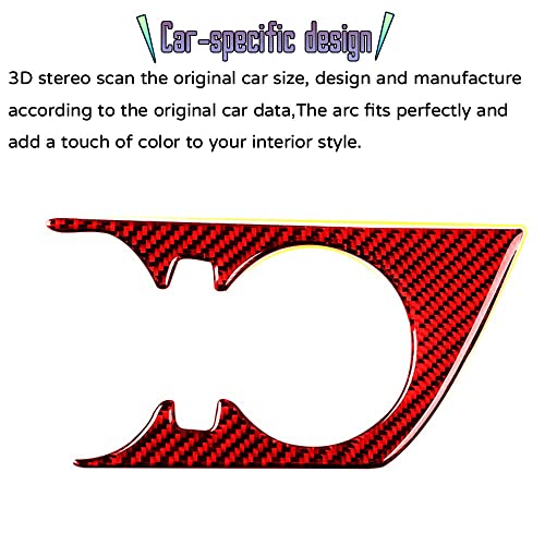 Custom Interior Accessories 1PCS for Chevrolet Camaro 2016 2017 2018 2019 2020 2021 2022 Red Carbon Fiber Center Console Cover Cup Holder Frame Panel Sticker Protection Decoration - size: Cup Holder cover
