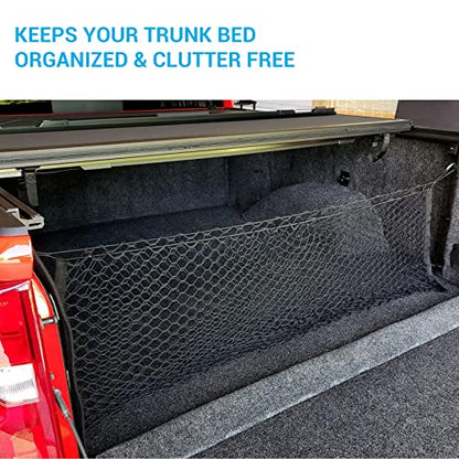 Truck Bed Cargo Net, Elastic Mesh Net Organizer Truck Bed Storage Net Organizer Envelope for Chevy Silverado & Ford F150/F250 Luggage Back Cargo (47x15.2 Inch)