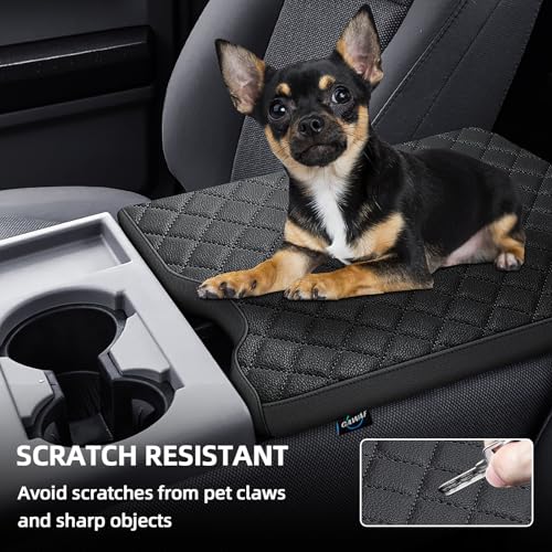 Center Console Cover Compatible with Ford F150 2015-2025,2017-2025 F250 F350 F450 with 40/20/40 Jump Seat Armrest Accessories, Leather Armrest Cover Protector (Jump Seat Console Only) - size: Jump Seat 15-25 F150 & 17-25 F250