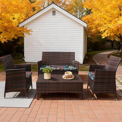 Waterproof 3-Piece Patio Sofa Cushion Cover Set - Replacement Covers for Outdoor Wicker Furniture, Bench & Seat Cushions