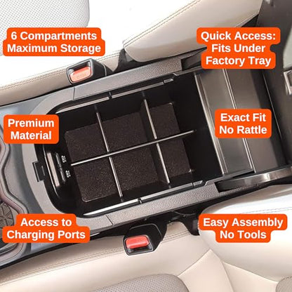 Vehicle OCD - Center Console Organizer for Toyota RAV4 (2019-2025) - Made in USA - SLX158 - size: 2019-2025