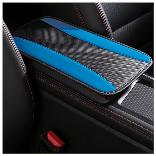 IHOTDER Stylish Car Center Console Cover,PU Leather Car Armrest Cover Prevent Scratches on Center Console,Universal Car Armrest Cushion Car Accessories Interior for Car SUV Truck (Blue) - color: Blue