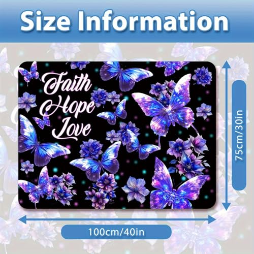 Universal Car Trunk Mat, All Weather Trunk Protection Cargo Liner, Stylish Vehicle Interior Accessories, Durable Cargo Mat Rear Trunk Line Suitable for Most Car (Shining Purple Butterfly, 29" x 39") - color: Shining Purple Butterfly