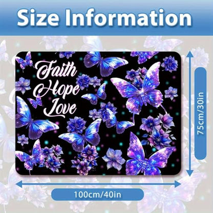 Universal Car Trunk Mat, All Weather Trunk Protection Cargo Liner, Stylish Vehicle Interior Accessories, Durable Cargo Mat Rear Trunk Line Suitable for Most Car (Shining Purple Butterfly, 29" x 39") - color: Shining Purple Butterfly