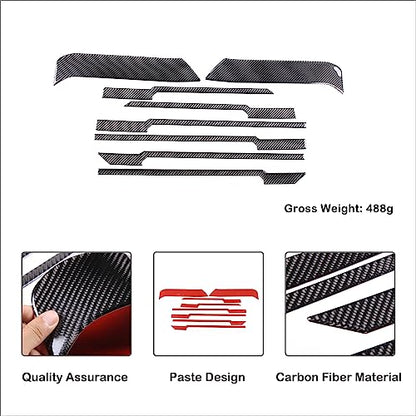 Aunginsy Car Front Bumper Grille Trim Sticker Compatible with Toyota Tundra 2022 2023 2024 Pickup Truck Real Carbon Fiber Material Decorative Sticker Protection Cover Interior Accessories - size: Front Bumper Grille Trim Sticker