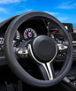 ESEWALAS Car Silicone Steering Wheel Cover,Soft Odorless Silicone Leather Texture Steering Cover,Universal 13-15inch Car Steering Wheel Protector (Black) - color: Black