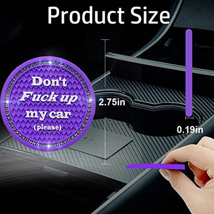 Car Cup Coasters 2 Pack - Bling Interior Accessories, Universal Cup Holder Inserts for SUV/Truck (Purple, 2PC) - color: Purple-2pc